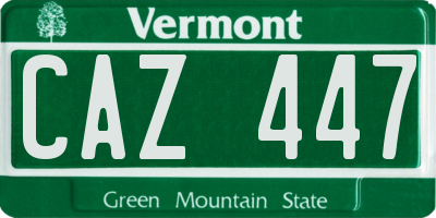 VT license plate CAZ447