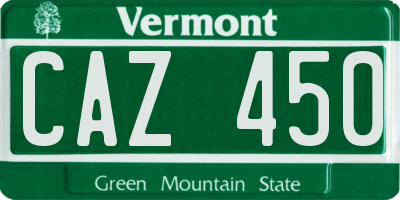 VT license plate CAZ450