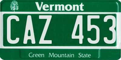 VT license plate CAZ453