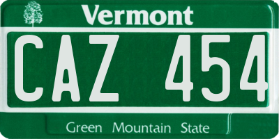 VT license plate CAZ454