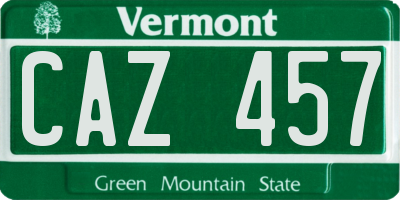 VT license plate CAZ457