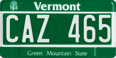 VT license plate CAZ465