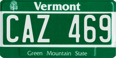 VT license plate CAZ469