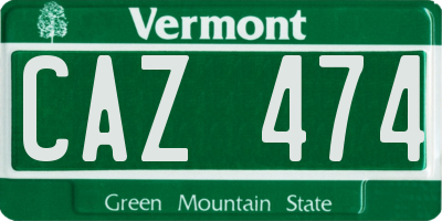 VT license plate CAZ474