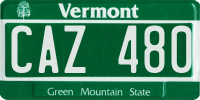 VT license plate CAZ480