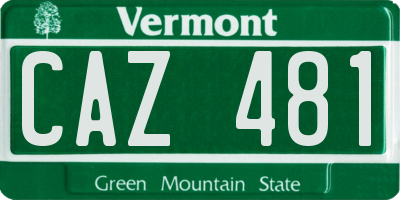 VT license plate CAZ481