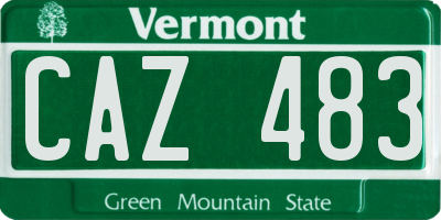VT license plate CAZ483
