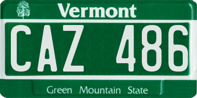 VT license plate CAZ486