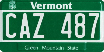VT license plate CAZ487