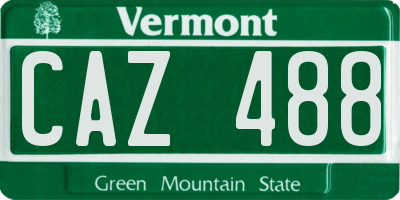 VT license plate CAZ488