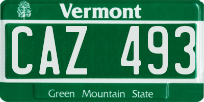 VT license plate CAZ493