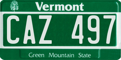 VT license plate CAZ497