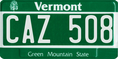 VT license plate CAZ508