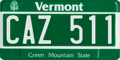 VT license plate CAZ511