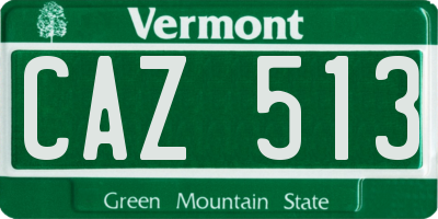 VT license plate CAZ513