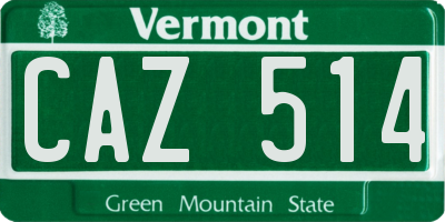 VT license plate CAZ514