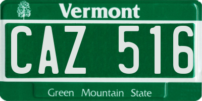 VT license plate CAZ516