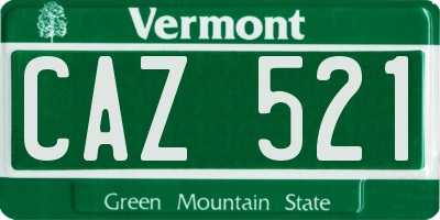 VT license plate CAZ521