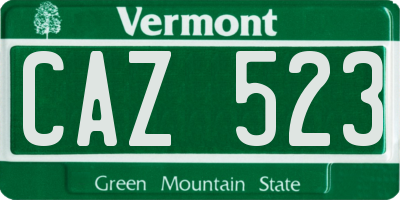 VT license plate CAZ523
