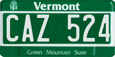 VT license plate CAZ524