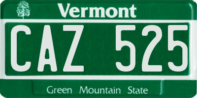 VT license plate CAZ525