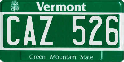 VT license plate CAZ526