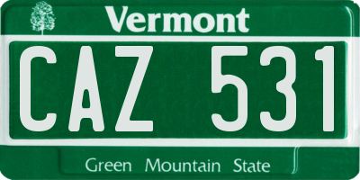 VT license plate CAZ531
