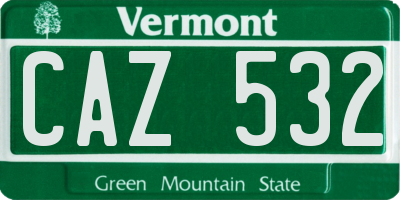 VT license plate CAZ532