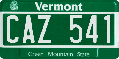 VT license plate CAZ541