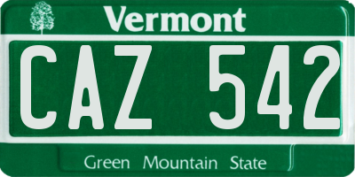 VT license plate CAZ542