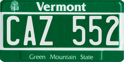 VT license plate CAZ552