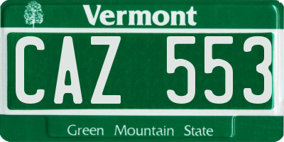VT license plate CAZ553