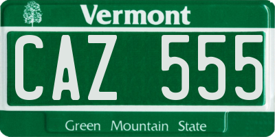 VT license plate CAZ555