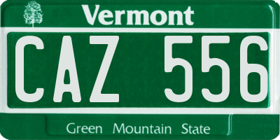 VT license plate CAZ556