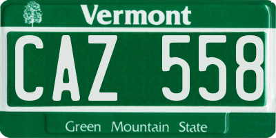 VT license plate CAZ558