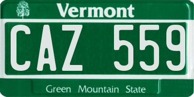 VT license plate CAZ559