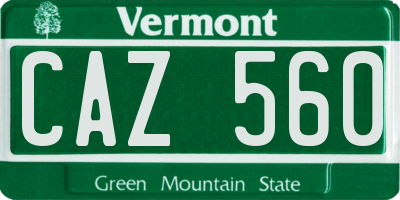 VT license plate CAZ560