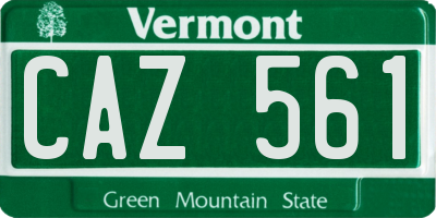 VT license plate CAZ561