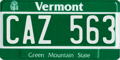 VT license plate CAZ563