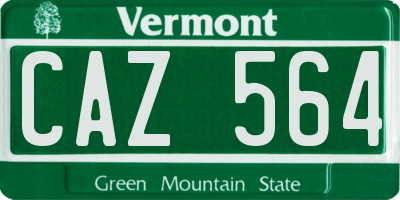 VT license plate CAZ564