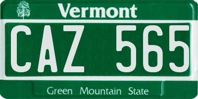 VT license plate CAZ565