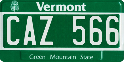 VT license plate CAZ566
