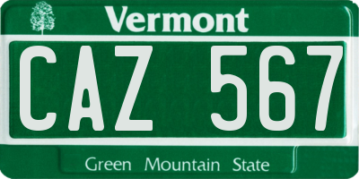 VT license plate CAZ567