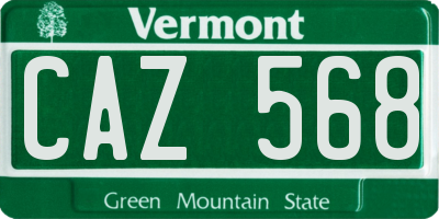 VT license plate CAZ568