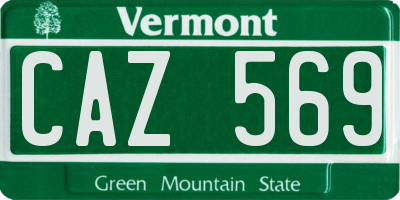 VT license plate CAZ569