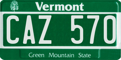 VT license plate CAZ570