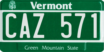VT license plate CAZ571