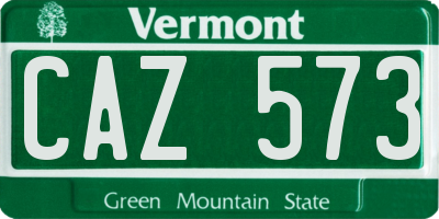 VT license plate CAZ573