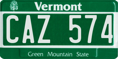 VT license plate CAZ574