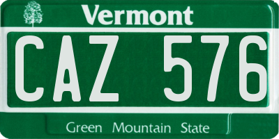 VT license plate CAZ576